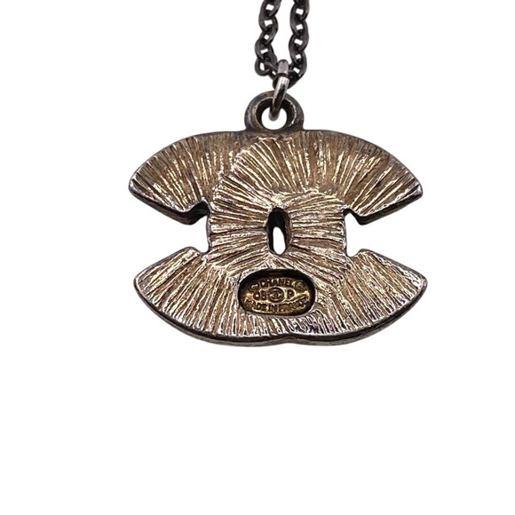 CHANEL Red Logo Necklace
